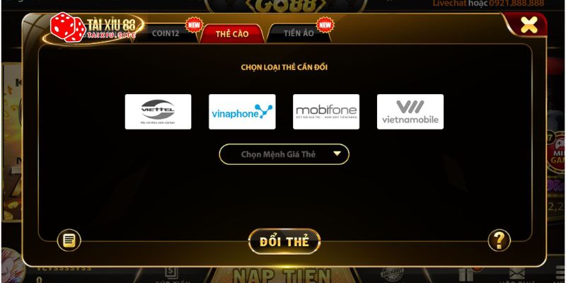 Hình ảnh rút tiền tài xỉu bằng thẻ cào