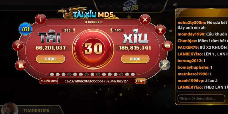 Hình ảnh về game tài xỉu MD5