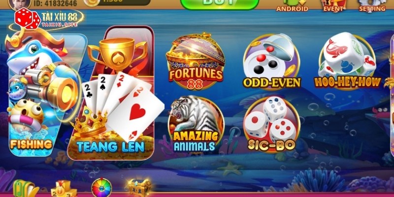 Giao diện khá lỗi thời của cổng game SUN88 Tài Xỉu