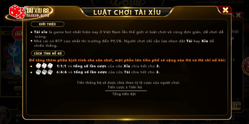Điều kiện nổ hũ của tài xỉu nổ hũ GO88
