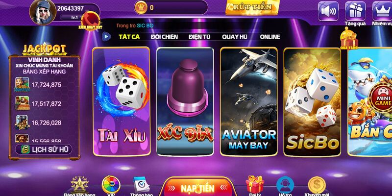 Sân chơi tài xỉu 68 Game Bài với giao diện bắt mắt