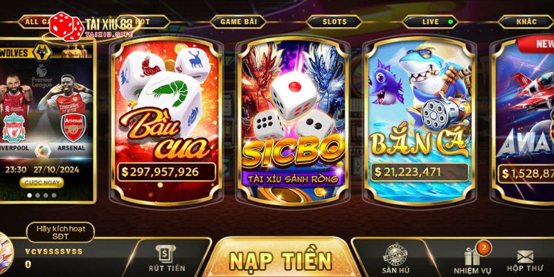 Game tài xỉu Sảnh Rồng tại GO88